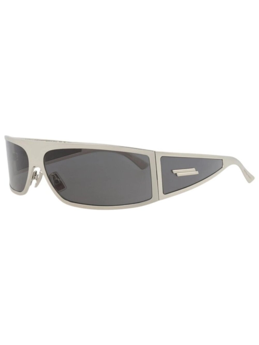 New Bottega Veneta Women's Sunglasses Shield Wrap Metal Frame Unisex Silver Grey